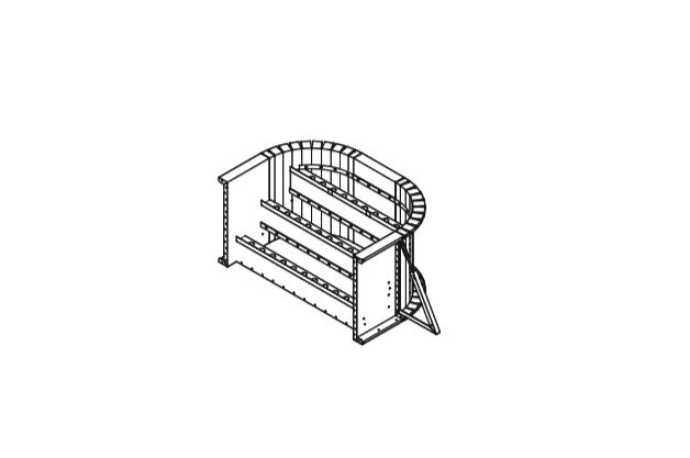 6' Wide Steel Step w/ 2' Radius Corners